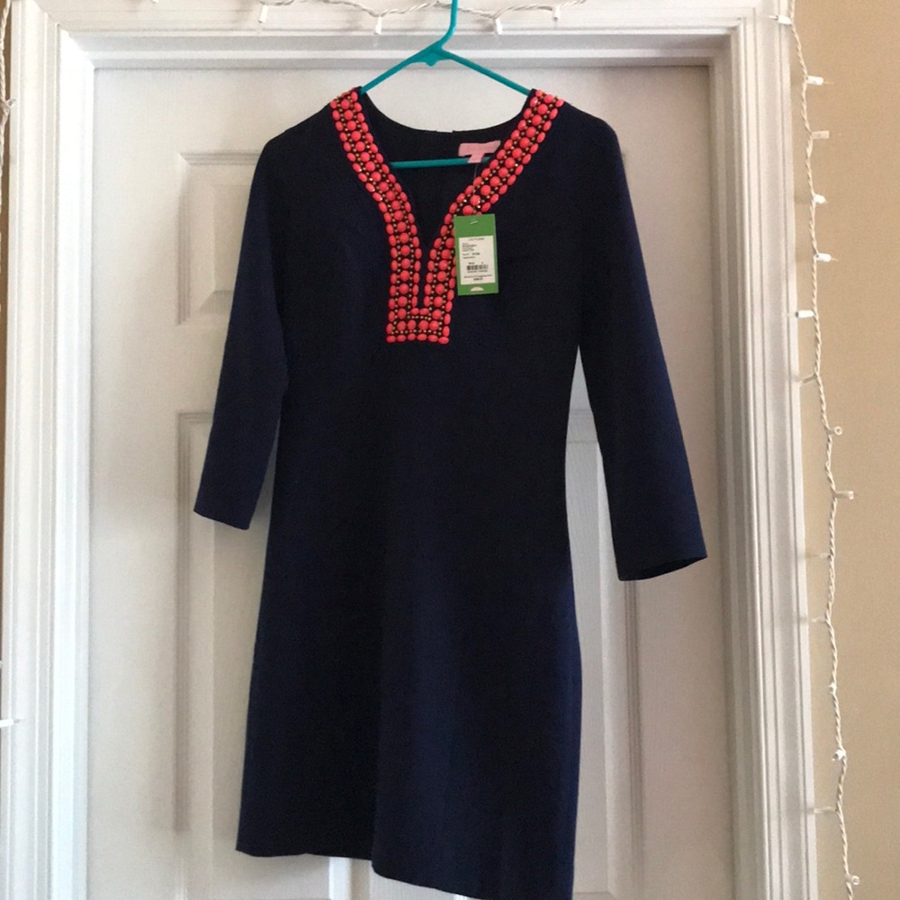 Lilly long sleeve embellished dress